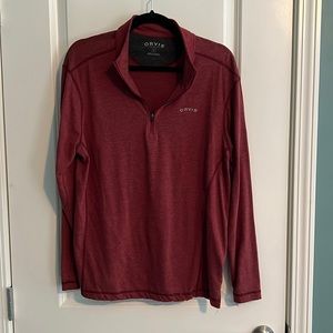 Orvis Men's Performance Quarter Zip in Red Size Medium
